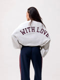 Oversized graphic sweater | Light Grey Melange