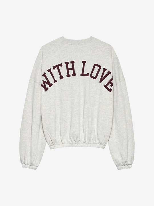 Oversized graphic sweater | Light Grey Melange