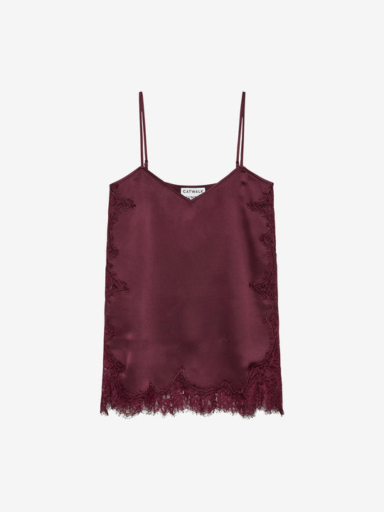 Lace spaghetti top | Merlot
