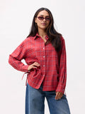 Check blouse | Red