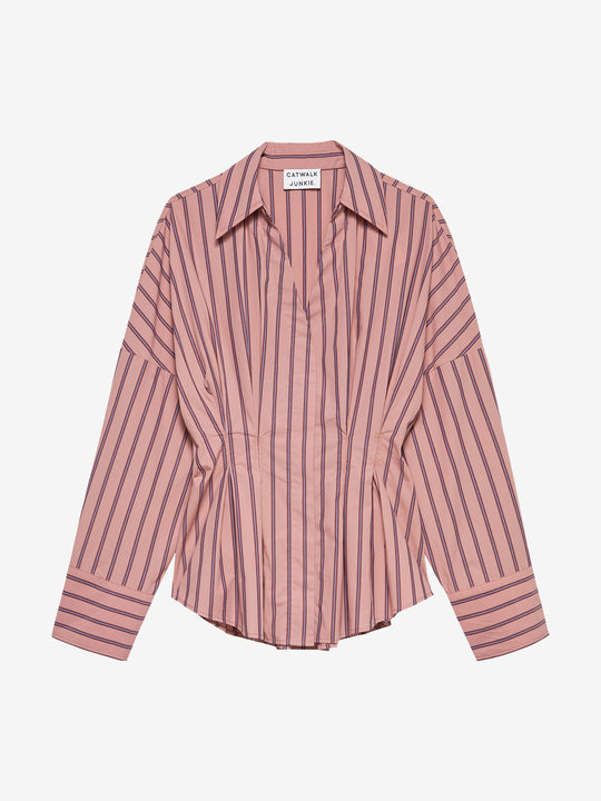 Blouse with waist pleats | Pink Sky
