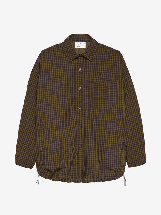 Light padded check jacket | Mossy
