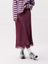 Lace silky skirt | Merlot