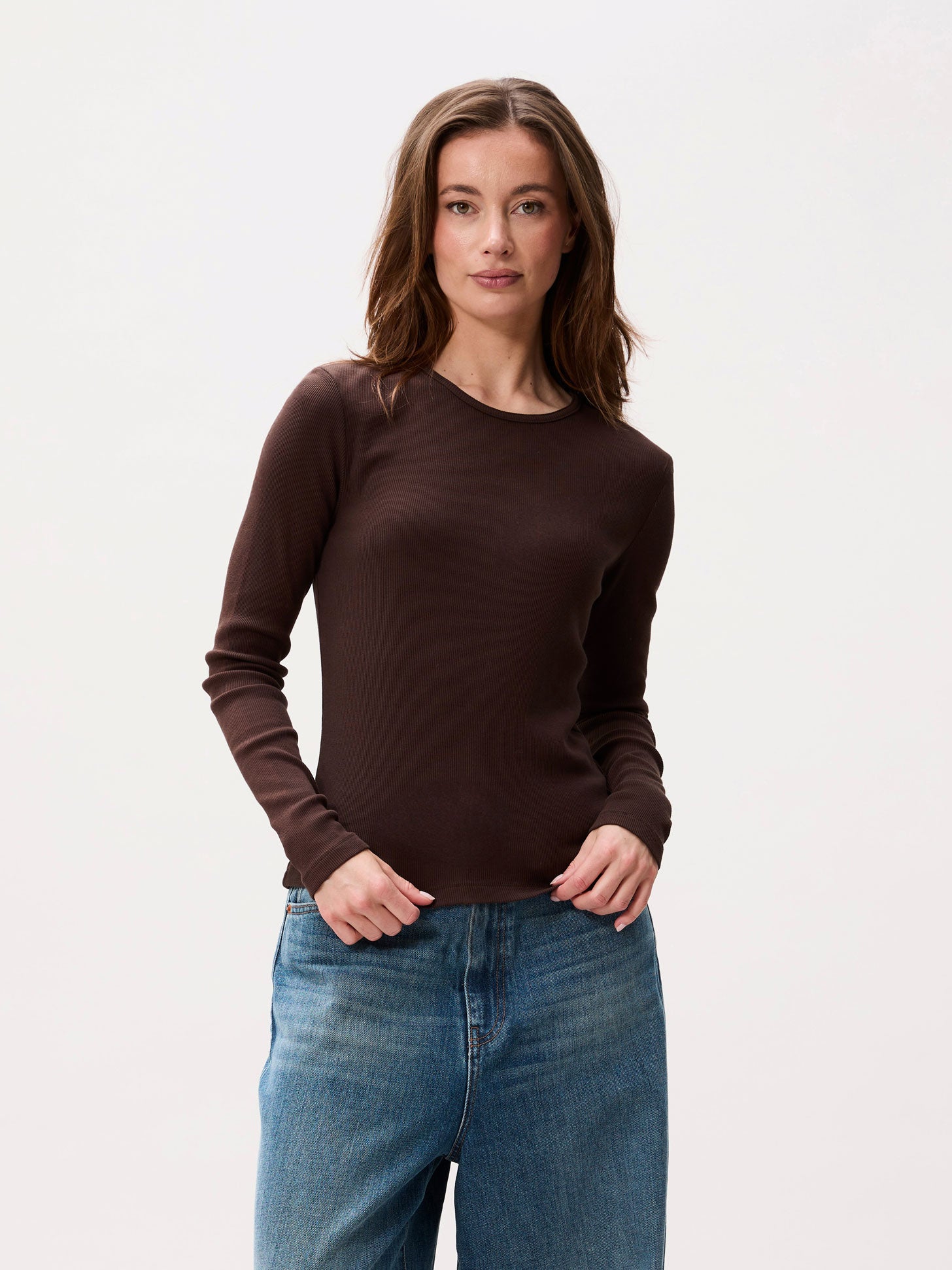 Rib long sleeve | Dark Cacao