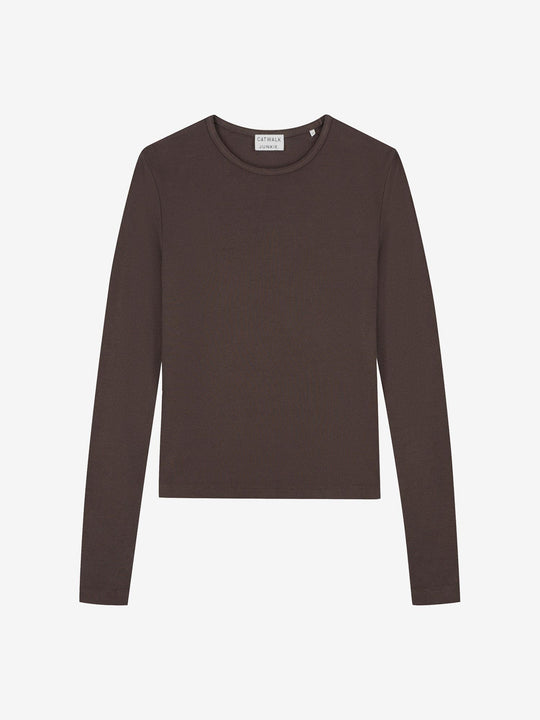 Rib long sleeve | Dark Cacao