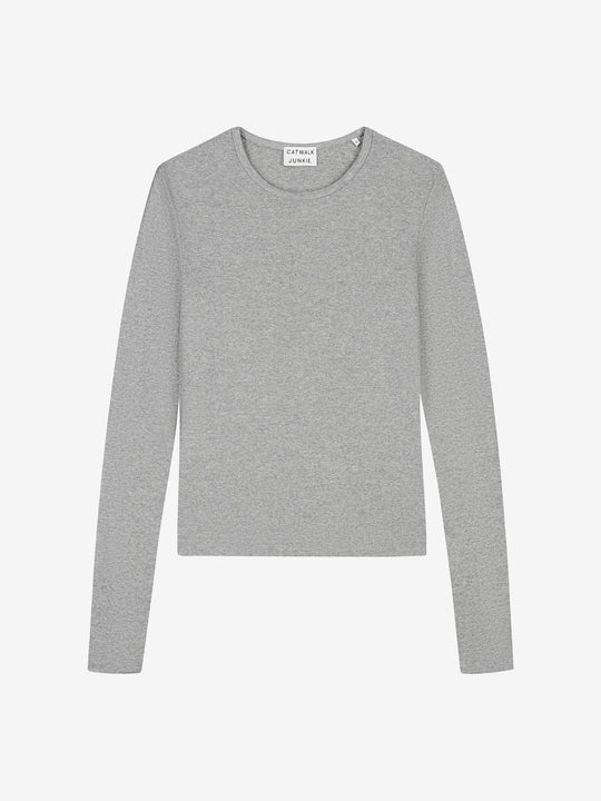 Rib long sleeve | Grey Melange