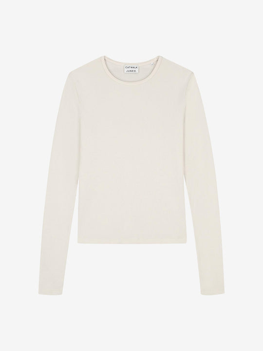 Rib long sleeve | Cream