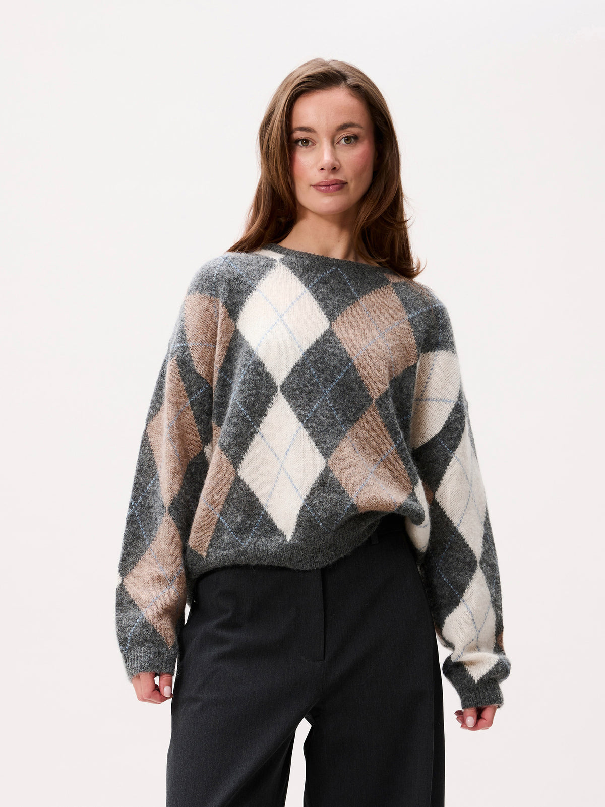 Argyle knit | Dark Grey Melange