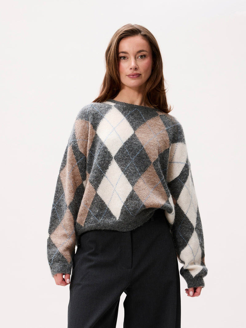 Argyle knit | Dark Grey Melange