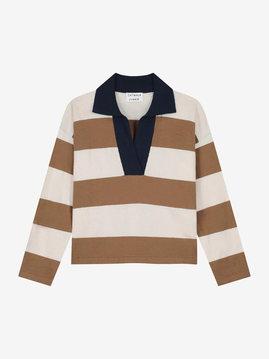 Polo Vneck knit | Caramel
