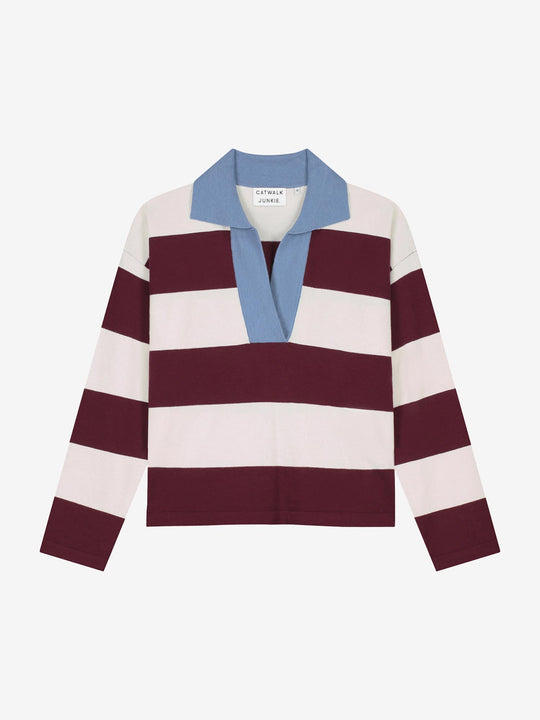 Polo Vneck knit | Merlot
