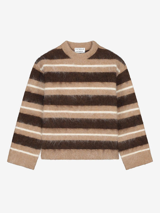 Brushed striped knit | Caramel