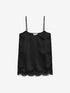 Lace spaghetti top | Black