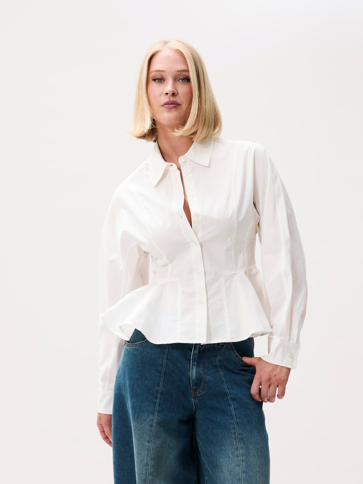 Peplum blouse | Cream