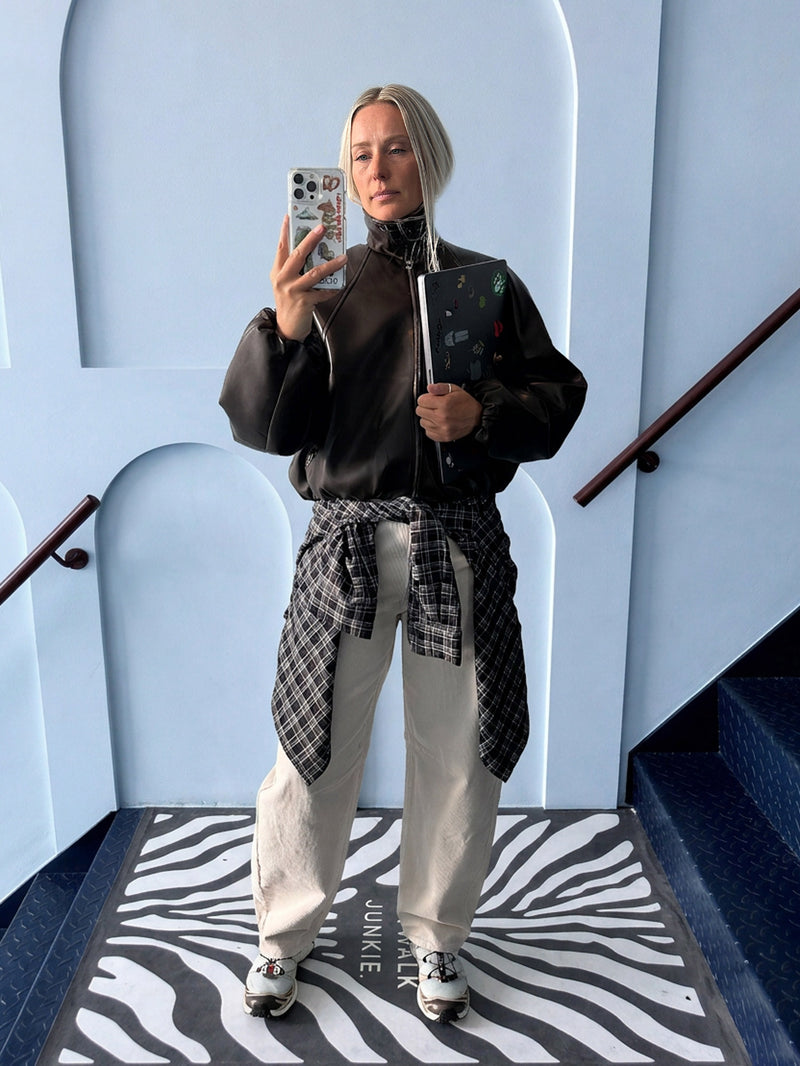Vegan leather jacket | Dark Cacao