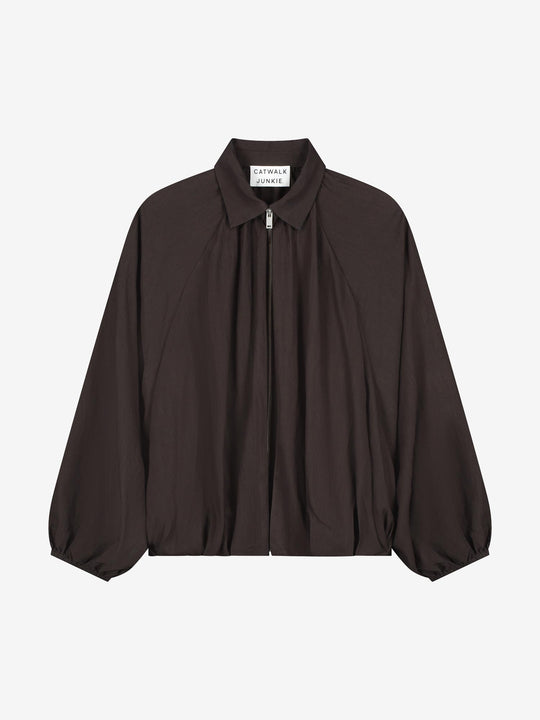 Draped blouse | Dark Cacao