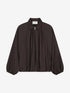 Draped blouse | Dark Cacao