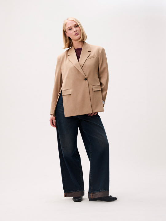 Blazer with slits | Caramel