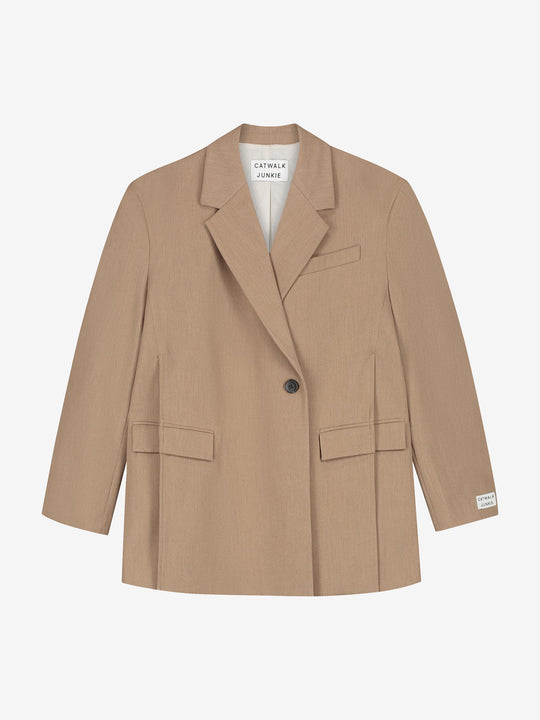 Blazer with slits | Caramel