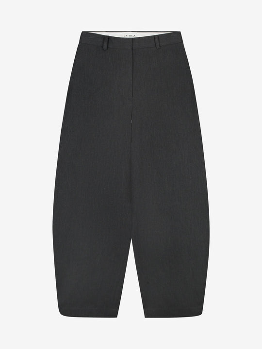 Barrel fit tailored trousers | Dark Grey Melange