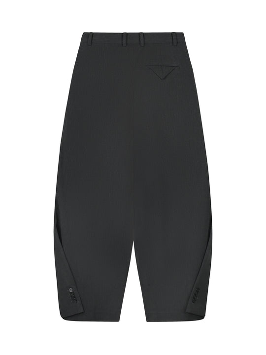 Barrel fit tailored trousers | Dark Grey Melange