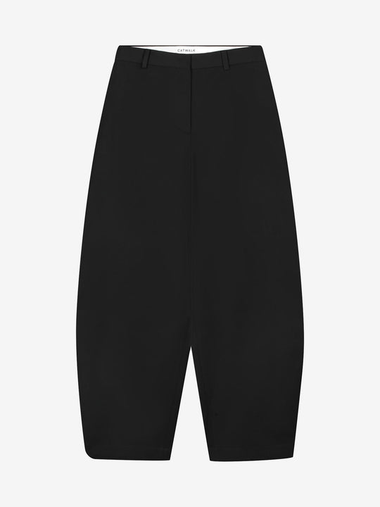 Barrel fit tailored trousers | Black