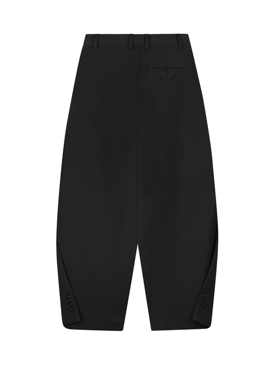 Barrel fit tailored trousers | Black