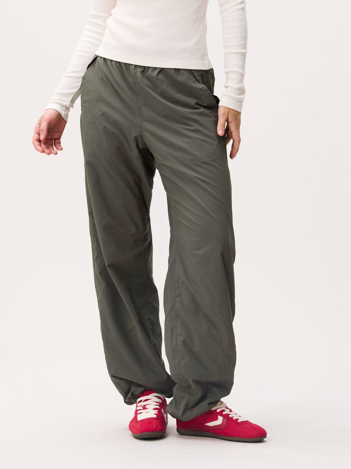 Parachute trousers with fleece inside | Green