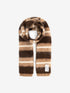 Brushed striped scarf | Caramel