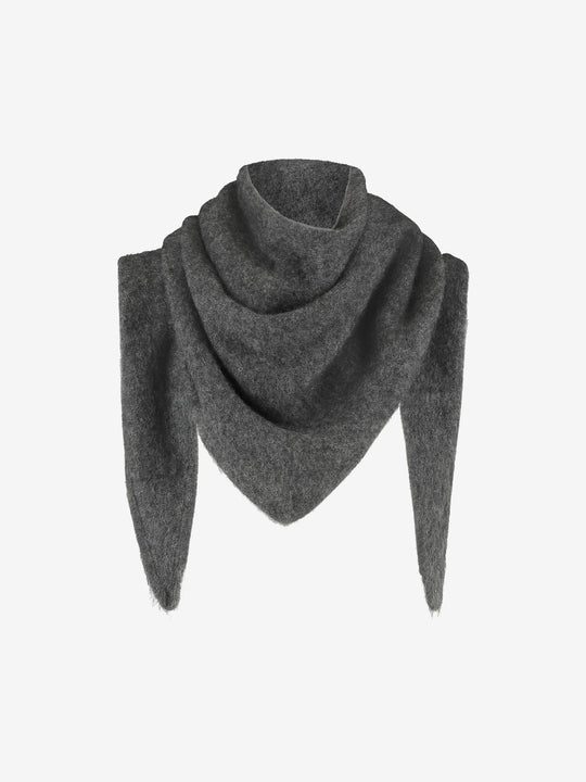 Super soft merino triangle scarf | Dark Grey Melange