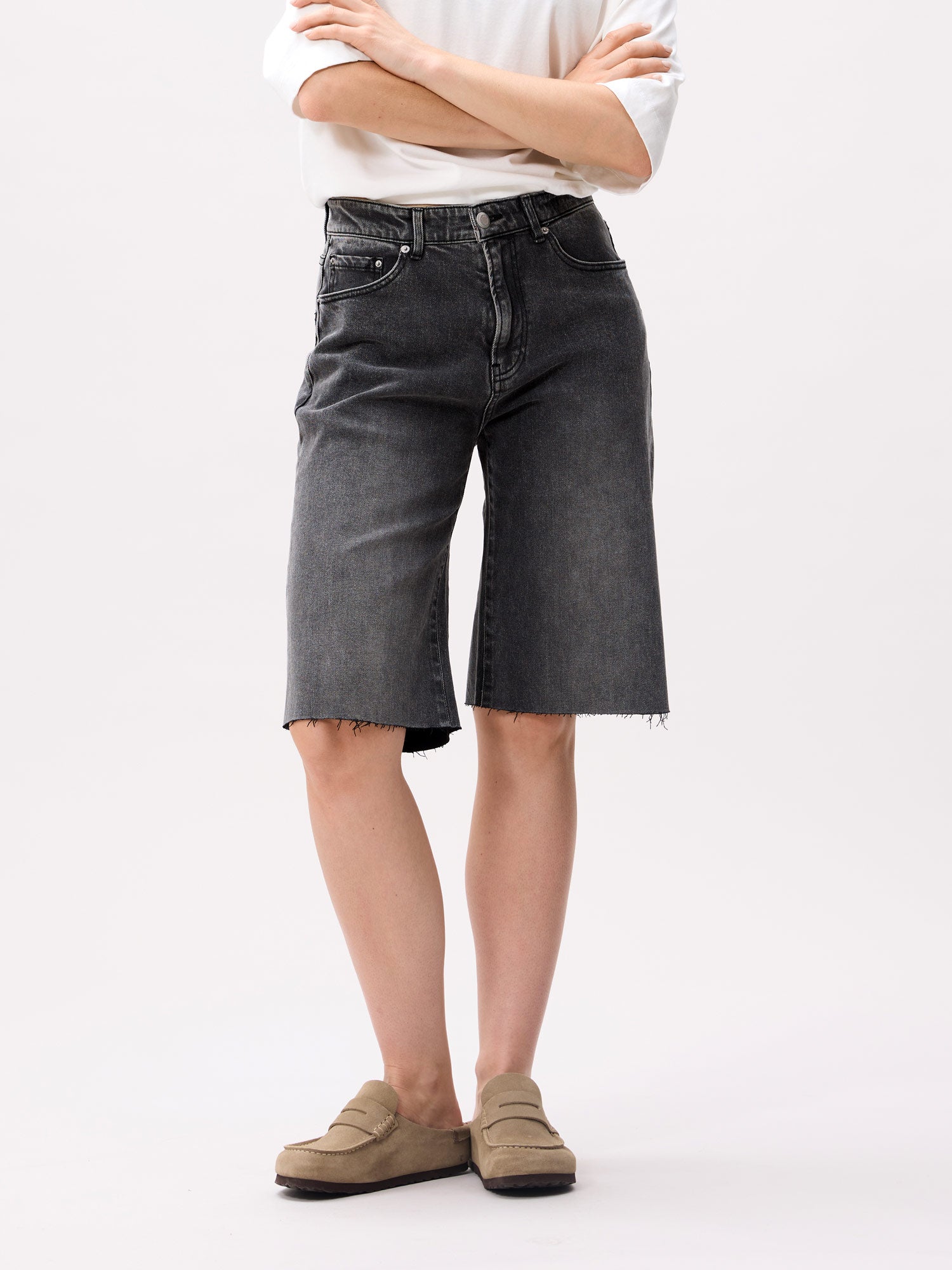 Loose fit jorts | Dark Grey