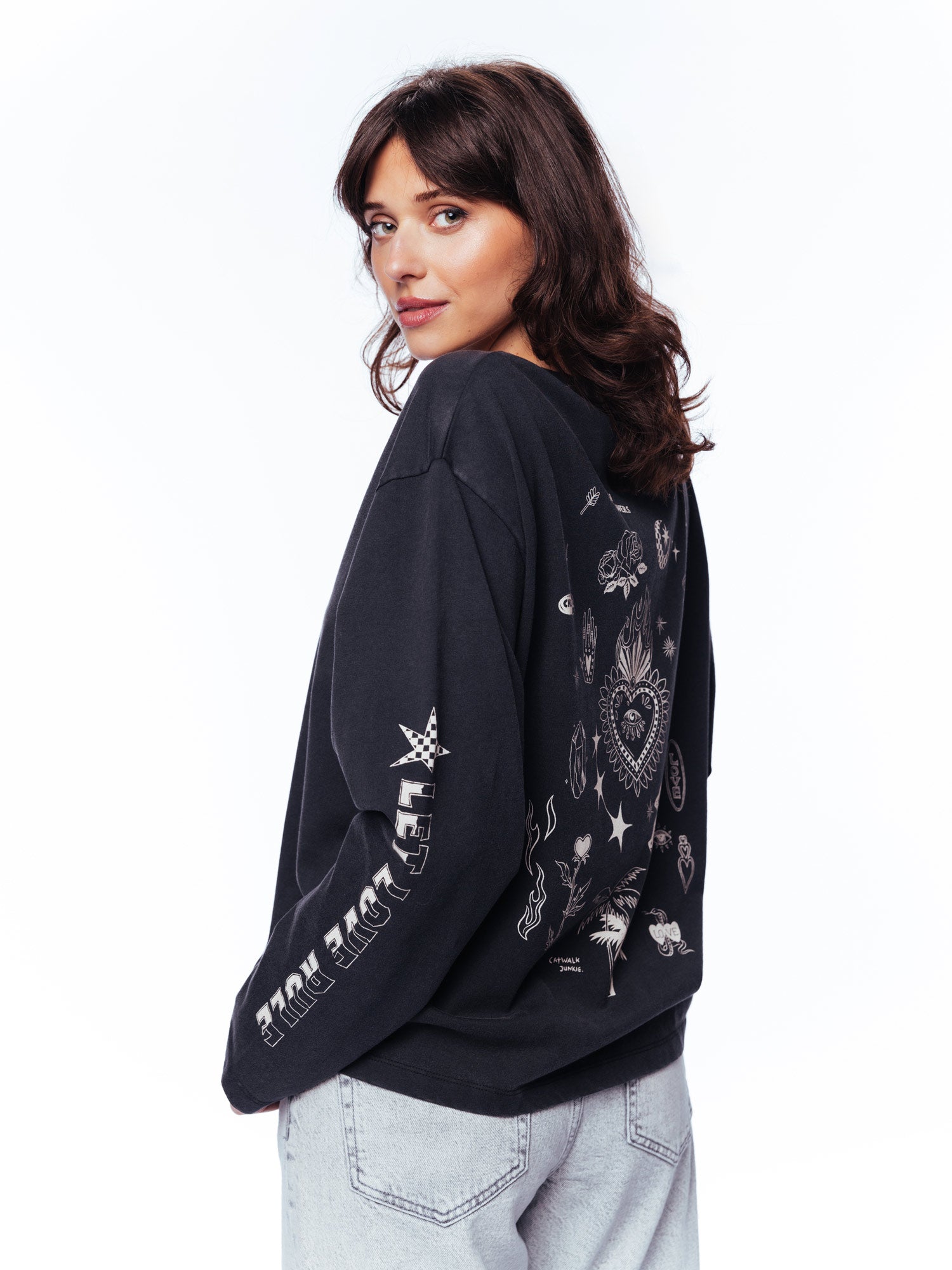 Graphic long sleeve | Faded Dark Grey