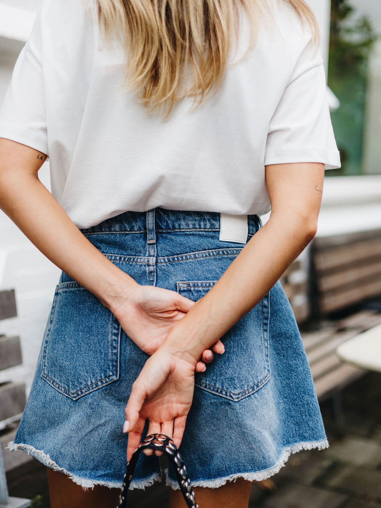 Denim shorts met elastieke taille | Blue