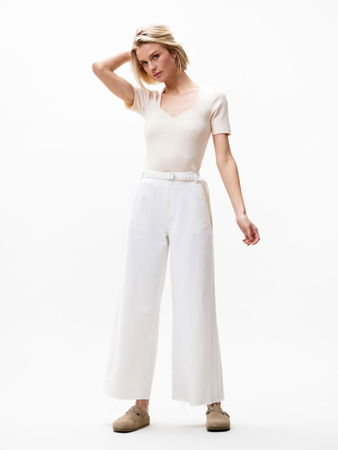 Wide leg jeans met two tone effect | Off White