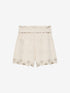 Denim shorts met borderie anglaise | Ecru