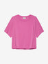 Tshirt met shoulder detail | Super Pink