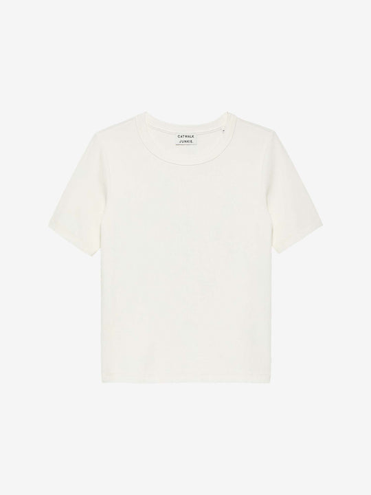 Tshirt van ribstof | Off White