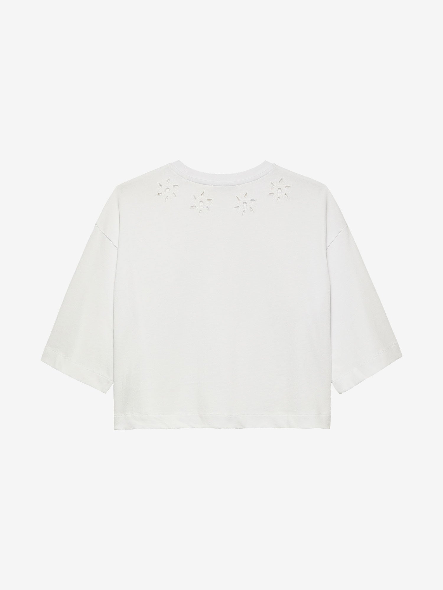 Tshirt met brodery anglaise | Crips White