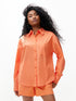 Blouse van poplin | Papaya