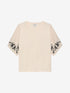 Tshirt met sjaal mouwen | Vanilla Cream