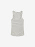 Singlet van ribstof met scoop neck | Off White