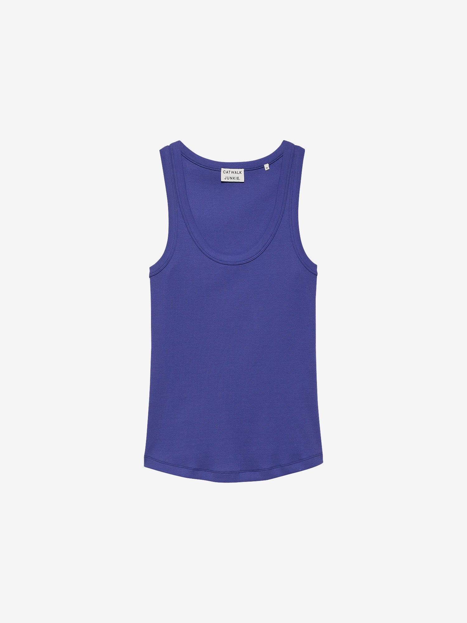 Scoop neck rib singlet | Ultra Marine