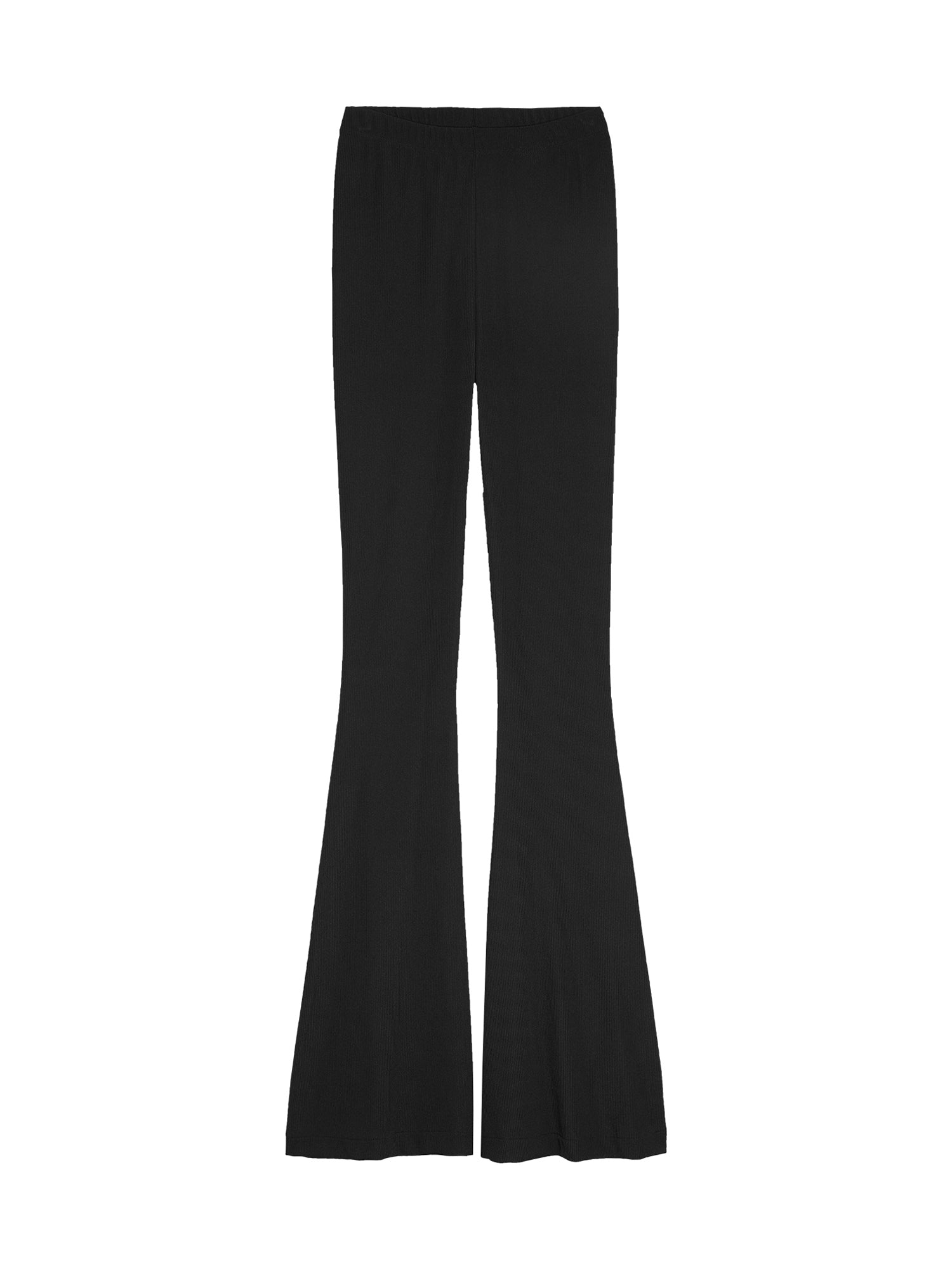 Flare Ribbed Broek Party | Black