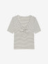 Tshirt van gestreepte ribstof | Off White