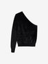 Asymmetric fuzzy knit | Black