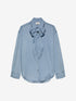 Denim blouse met afneembare strik | Light Blue