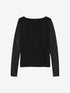 Mesh strass long sleeve | Black