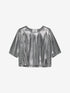 Pleated shoulder top | Silver