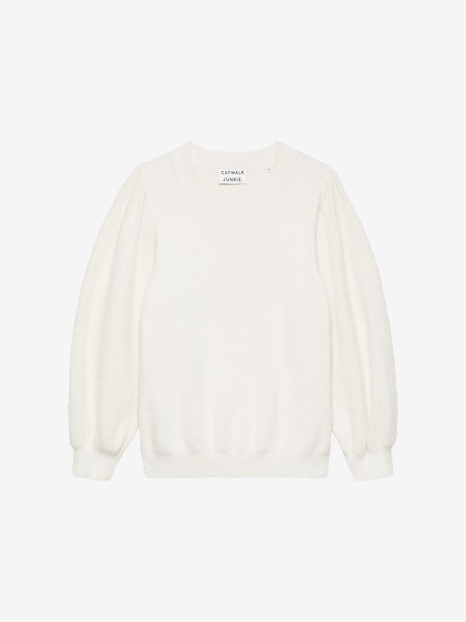 Gebreide zachte fuzzy trui | Off White