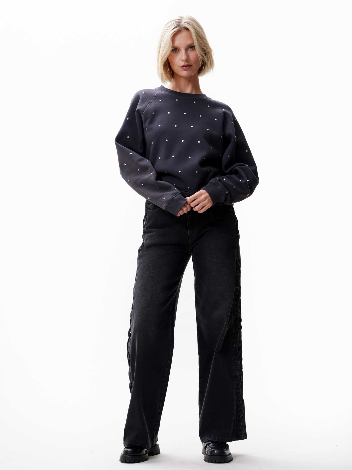 Sweater met studs | Carbon